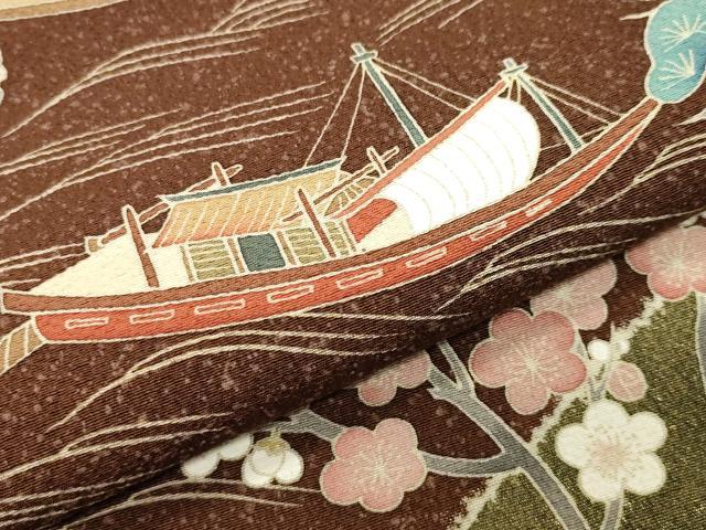 平和屋着物●色留訪問着 駒刺繍 風景松竹梅文 金彩 正絹 逸品 CABK2005gh