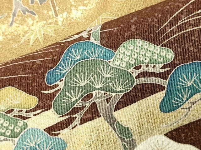 平和屋着物●色留訪問着 駒刺繍 風景松竹梅文 金彩 正絹 逸品 CABK2005gh