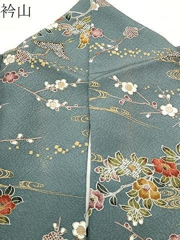 平和屋着物●訪問着 飛鶴梅花文 暈し染め 金彩 正絹 逸品 CABK2006gh