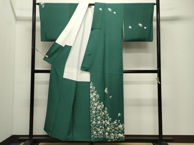 平和屋着物●訪問着 友禅 作家物 枝花文 正絹 逸品 CABK2008gh