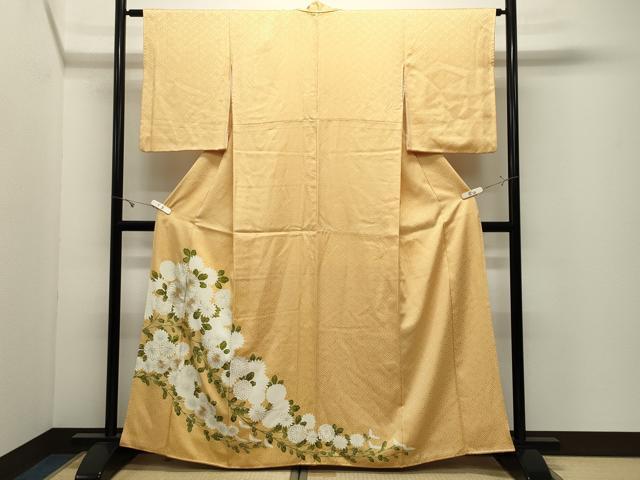平和屋着物●訪問着 駒刺繍 菊文 金彩 正絹 逸品 CABK2010gh