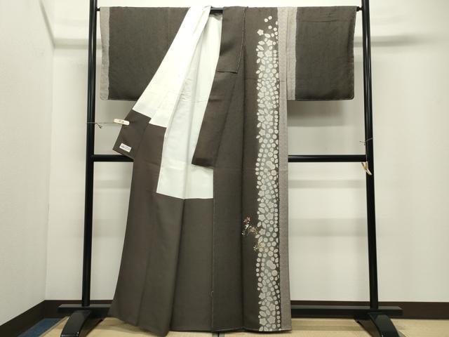 平和屋着物●十日町名門青柳高級ブランド大喜百花 訪問着 刺繍 草花文 暈し染め 金彩 やまと誂製 正絹 逸品 未使用 CABK2014gh
