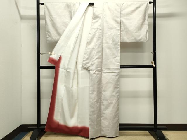 平和屋着物●本場大島紬 白大島 カタス エ霞文 正絹 逸品 CABK2028gh