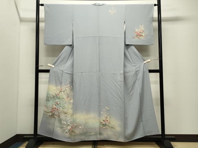 平和屋着物●訪問着 籬花鳥文 暈し染め 金銀彩 正絹 逸品 CABK2033gh