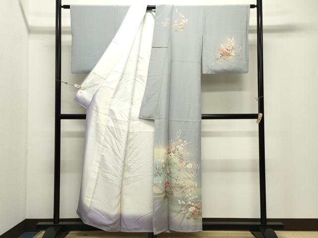 平和屋着物●訪問着 籬花鳥文 暈し染め 金銀彩 正絹 逸品 CABK2033gh