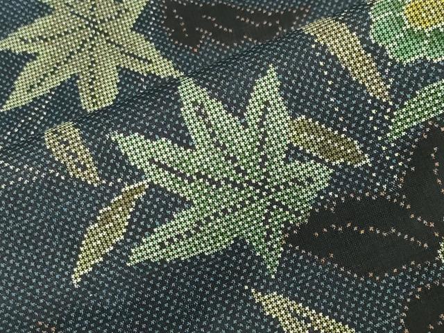 平和屋着物●本場大島紬 7マルキ 草花文 正絹 逸品 CABK2037gh