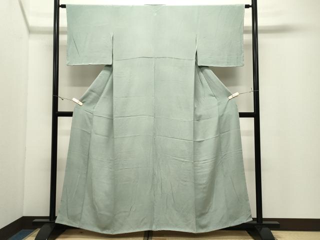 平和屋着物●上質な色無地 薄青色 鬼しぼ縮緬 鈴乃屋扱い 正絹 逸品 CABK2039gh