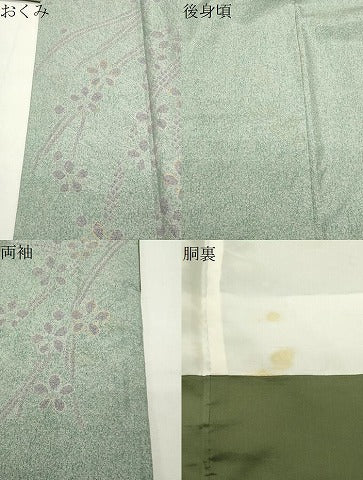 平和屋着物●本場縞大島紬 訪問着 絞り 枝花文 金銀彩 正絹 逸品 CABK2044gh