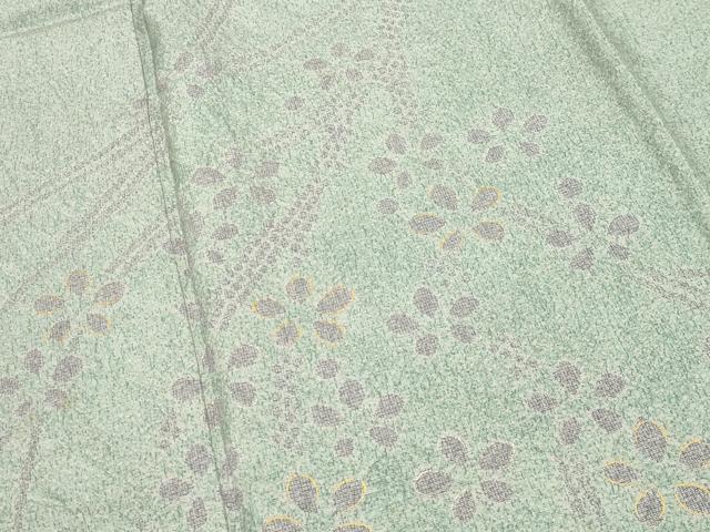 平和屋着物●本場縞大島紬 訪問着 絞り 枝花文 金銀彩 正絹 逸品 CABK2044gh