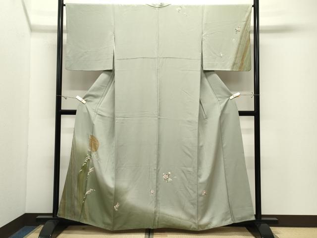平和屋着物●訪問着 月 草花文 暈し染め 金彩 正絹 逸品 CABK2048gh