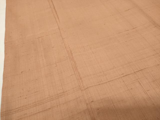 平和屋着物●上質な紬 色無地 江戸茶色 正絹 逸品 CABK2054gh