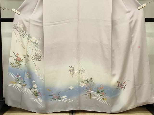 平和屋着物●訪問着 友禅 作家物 草花文 暈し染め さが美扱い 正絹 逸品 CABK2057gh