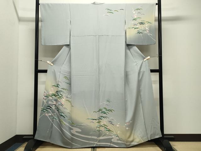 平和屋着物●訪問着 友禅 梅松文 暈し染め 正絹 逸品 CABK2066gh