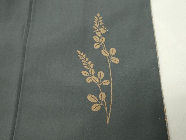 平和屋着物●訪問着 本場染大島紬 竹屋町刺繍 孔雀花文 暈し染め 金彩 正絹 逸品 CABK2067gh