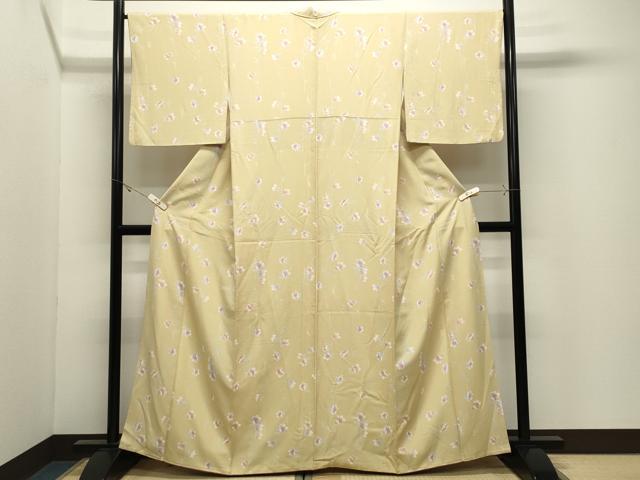 平和屋着物●上質な小紋 枝花文 正絹 逸品 CABK2070gh