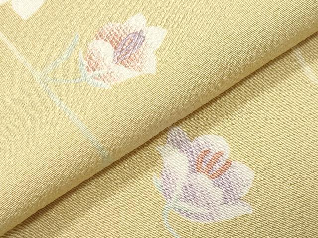 平和屋着物●上質な小紋 枝花文 正絹 逸品 CABK2070gh
