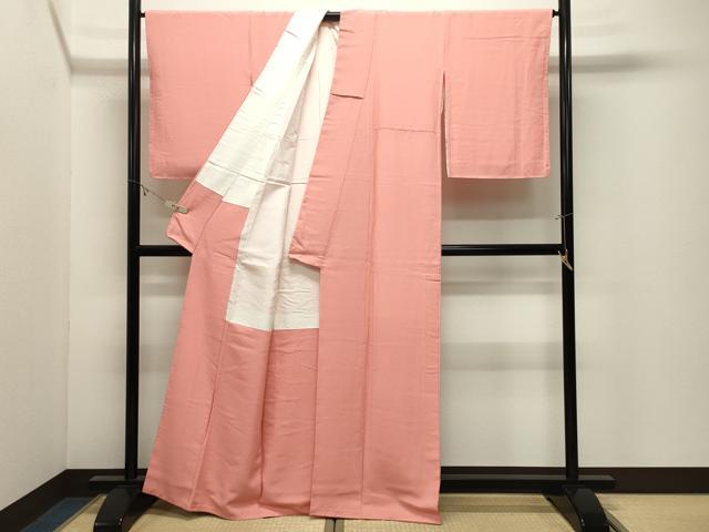 平和屋着物●上質な色無地 薄紅色 正絹 逸品 未使用 CABK2072gh