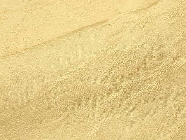 平和屋着物●上質な色無地 霞地紋 花葉色 正絹 逸品 CABK2073gh