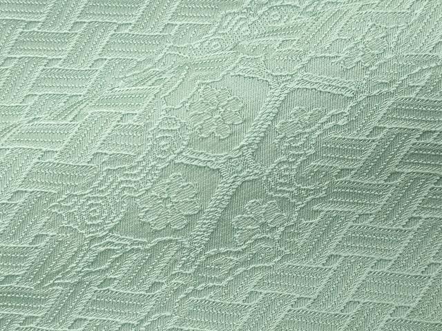 平和屋着物●上質な色無地 檜垣花地紋 薄萌葱色 正絹 逸品 CABK2090gh