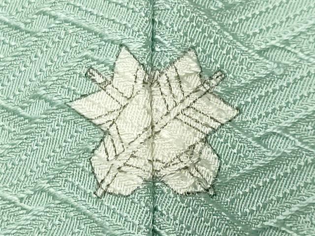 平和屋着物●上質な色無地 檜垣花地紋 薄萌葱色 正絹 逸品 CABK2090gh