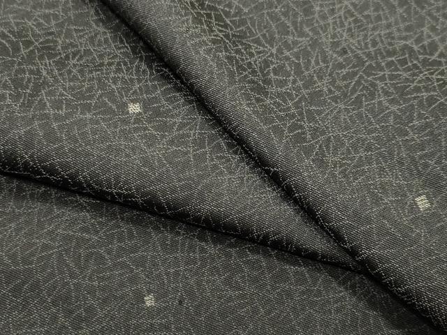 平和屋着物●上質なお召 菱吉祥文 ロング丈 正絹 逸品 未使用 CABK2095gh