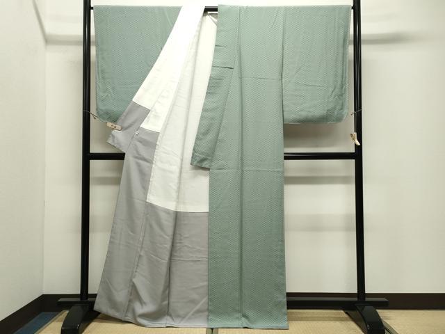 平和屋着物●上質な小紋 菱文 正絹 逸品 未使用 CABK2119gh
