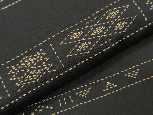 平和屋着物●本場大島紬 訪問着 刺し子 横段菱文 正絹 逸品 CABK2122gh