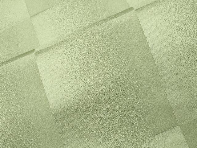 平和屋着物●上質な色無地 市松地紋 抹茶色 正絹 逸品 未使用 CABK2128gh