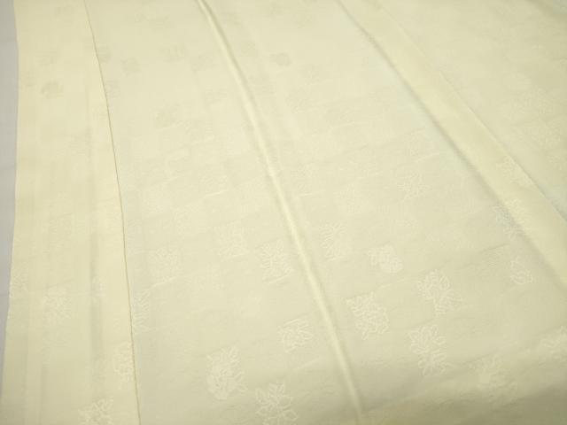 平和屋着物●長襦袢 無双仕立て 市松花地紋 女郎花色 正絹 逸品 CABK2134gh
