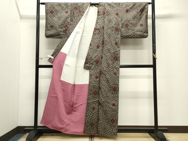 平和屋着物●本場大島紬 龍郷絣 正絹 逸品 CABK2139gh