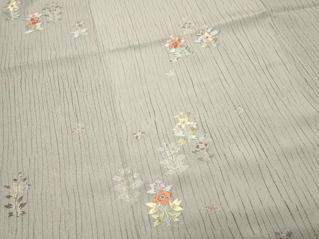 平和屋着物●訪問着 刺繍 花蝶文 金彩 小田急百貨店扱い 正絹 逸品 CABK2143gh