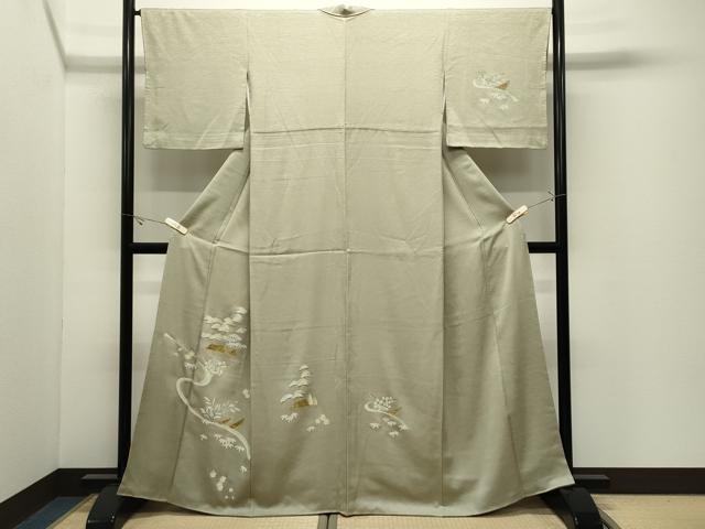 平和屋着物●訪問着 風景松竹梅文 金彩 正絹 逸品 CABK2149gh