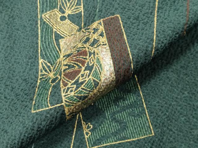 平和屋着物●訪問着 刺繍 短冊毬文 金銀彩 正絹 逸品 CABK2150gh