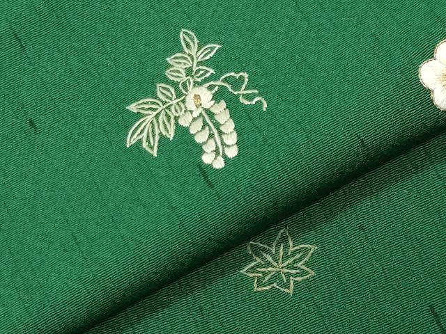 平和屋着物●上質な小紋 総刺繍 舞花文 金糸 正絹 逸品 CABK2156gh