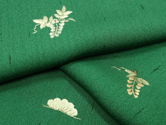 平和屋着物●上質な小紋 総刺繍 舞花文 金糸 正絹 逸品 CABK2156gh
