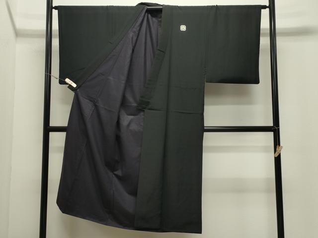 平和屋着物●男性 黒紋付 正絹 逸品 CABK2161gh