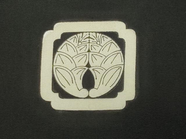 平和屋着物●男性 黒紋付 正絹 逸品 CABK2161gh