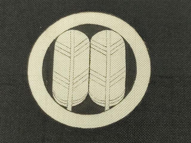 平和屋着物●男性 黒紋付 紬地 正絹 逸品 CABK2162gh