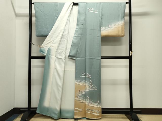 平和屋着物●訪問着 松梅文 暈し染め 正絹 逸品 CABK2163gh
