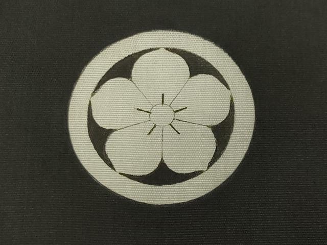 平和屋着物●男性 黒紋付 正絹 逸品 CABK2166gh