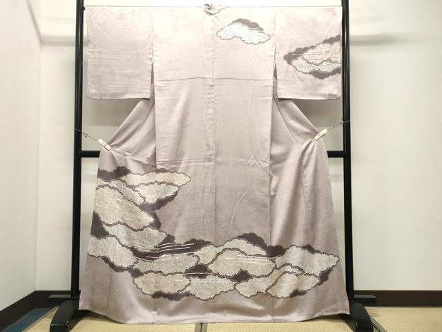 平和屋着物●訪問着 駒刺繍 雲重ね文 正絹 逸品 CABK2173gh
