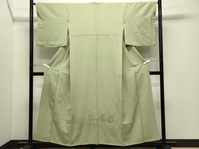 平和屋着物●中国三大刺繍 スワトウ刺繍 総刺繍 訪問着 鳳凰更紗花唐草文 正絹 逸品 CABK2181gh
