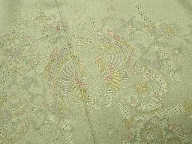 平和屋着物●中国三大刺繍 スワトウ刺繍 総刺繍 訪問着 鳳凰更紗花唐草文 正絹 逸品 CABK2181gh