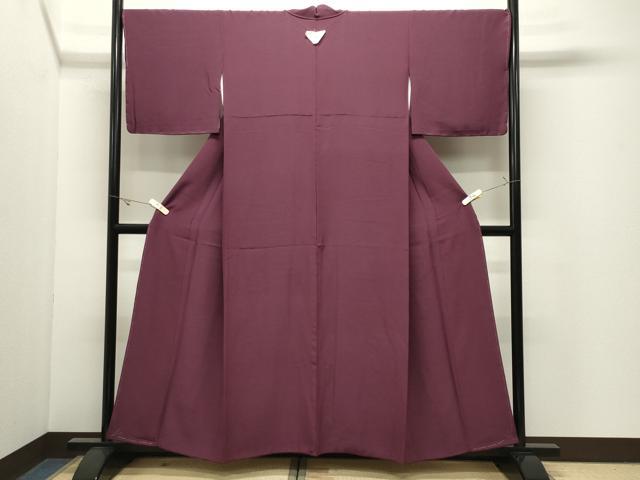 平和屋着物●上質な色無地 暗紅色 正絹 逸品 未使用 CABK2194gh
