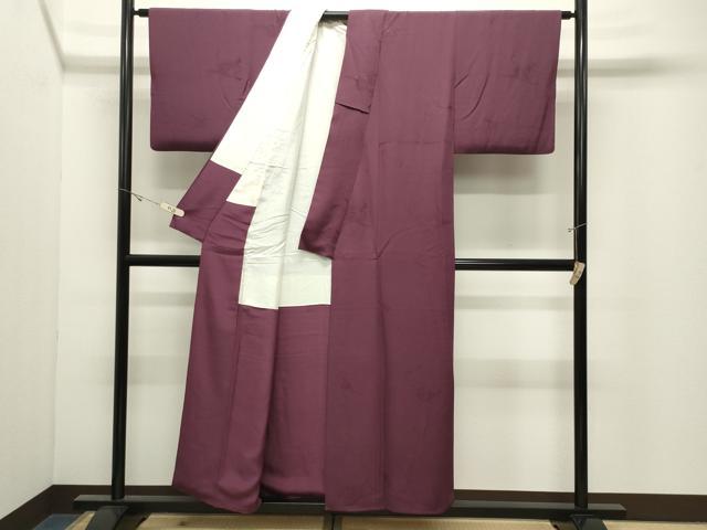 平和屋着物●上質な色無地 楽器地紋 暗紅色 正絹 逸品 CABK2195gh