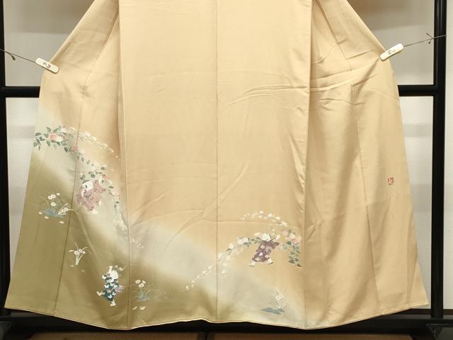 平和屋着物●訪問着 友禅 作家物 童子遊び 暈し染め 正絹 逸品 CABK2198gh