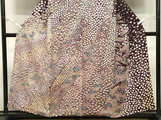 平和屋着物●中国三大刺繍 相良刺繍 訪問着 おぼろ染め 襲絞り 草花文 銀通し地 まるやま扱い 正絹 逸品 CABK2201gh