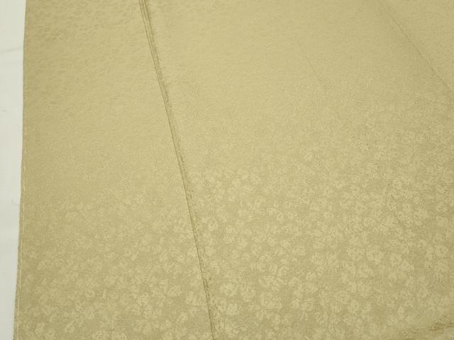 平和屋着物●上質な色無地 舞花地紋 枯草色 正絹 逸品 未使用 CABK2205gh