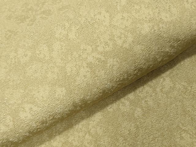 平和屋着物●上質な色無地 舞花地紋 枯草色 正絹 逸品 未使用 CABK2205gh