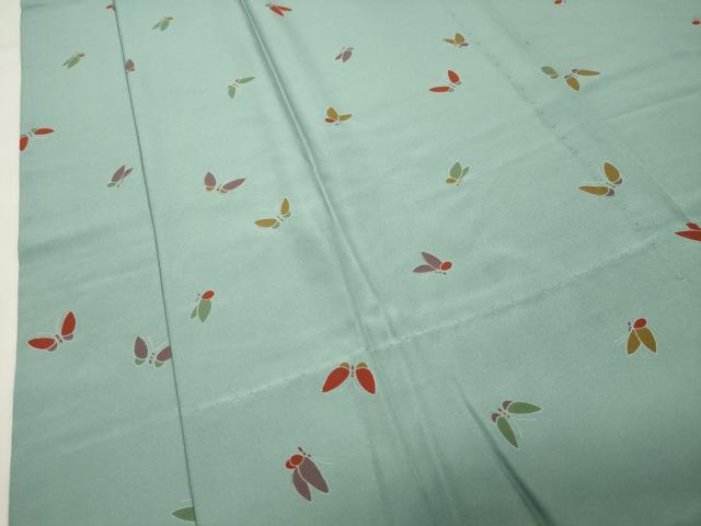 平和屋着物●長襦袢 無双仕立て 舞蝶文 半衿刺繍 正絹 逸品 CABK2210gh